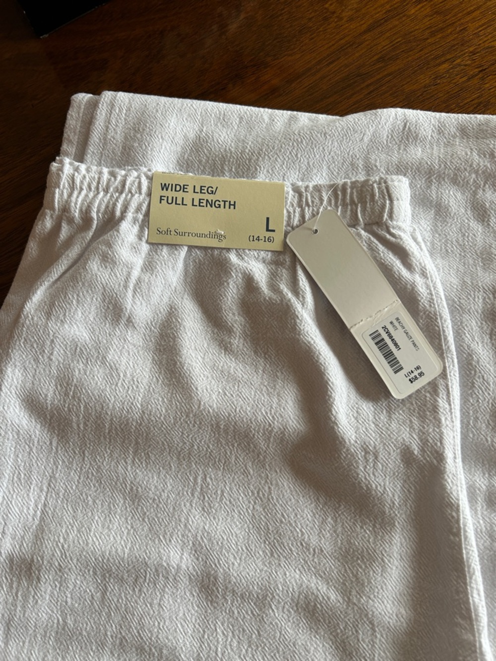 Soft Surroundings Wide Leg Full Length Pants - White